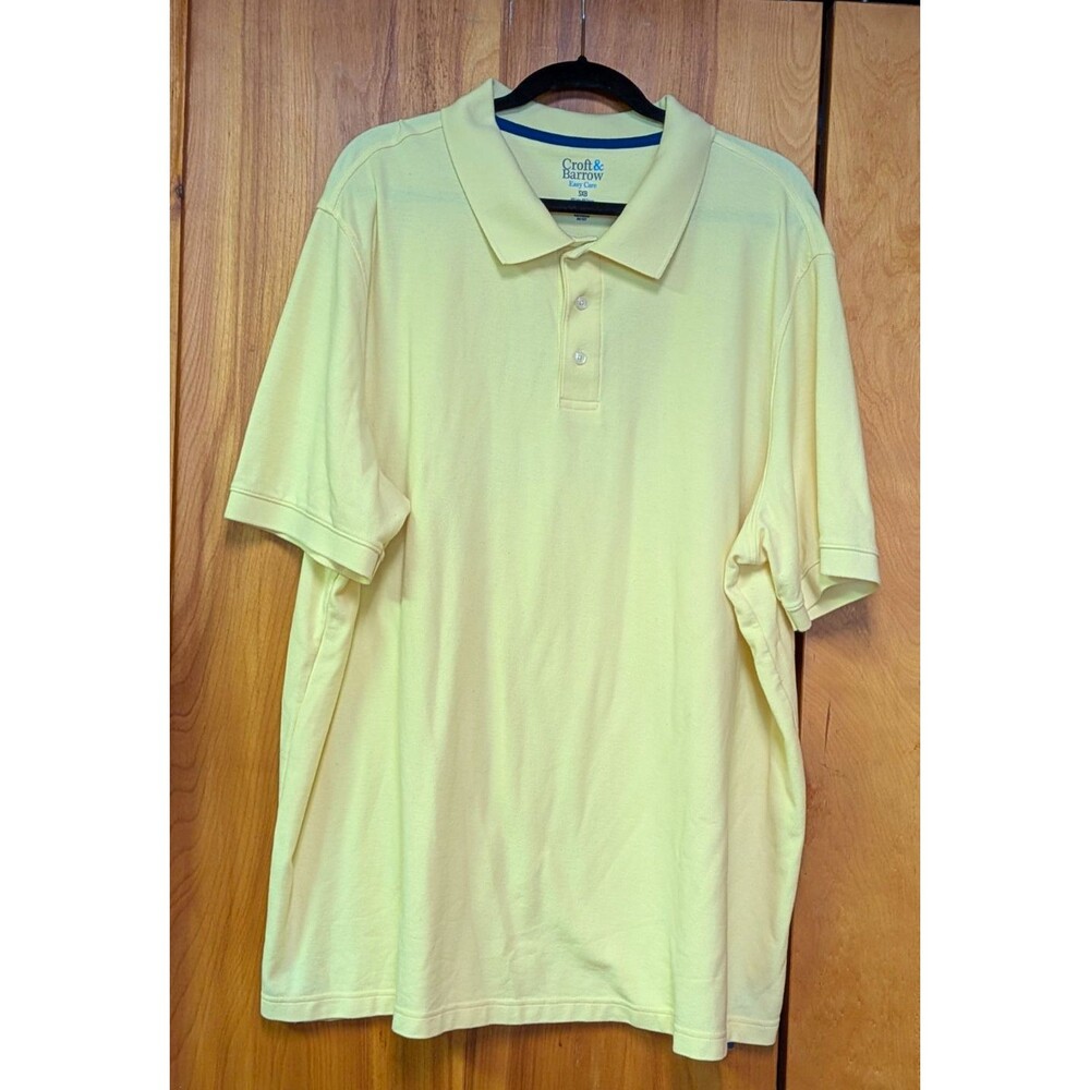 Croft & Barrow Easy Care Men's Polo Shirt 3XB Big & Tall Yellow Cotton Blend